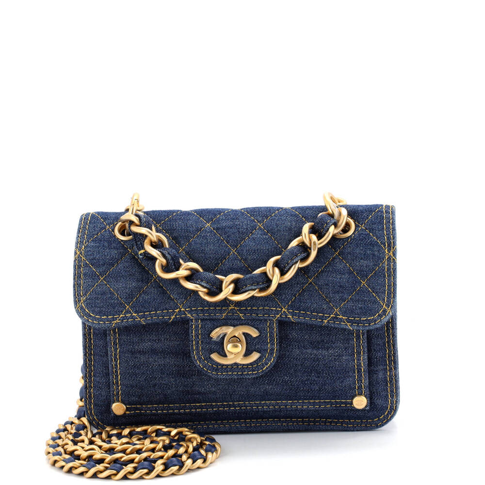 Chanel Medium Double You CC Flap Bag Quilted Denim
